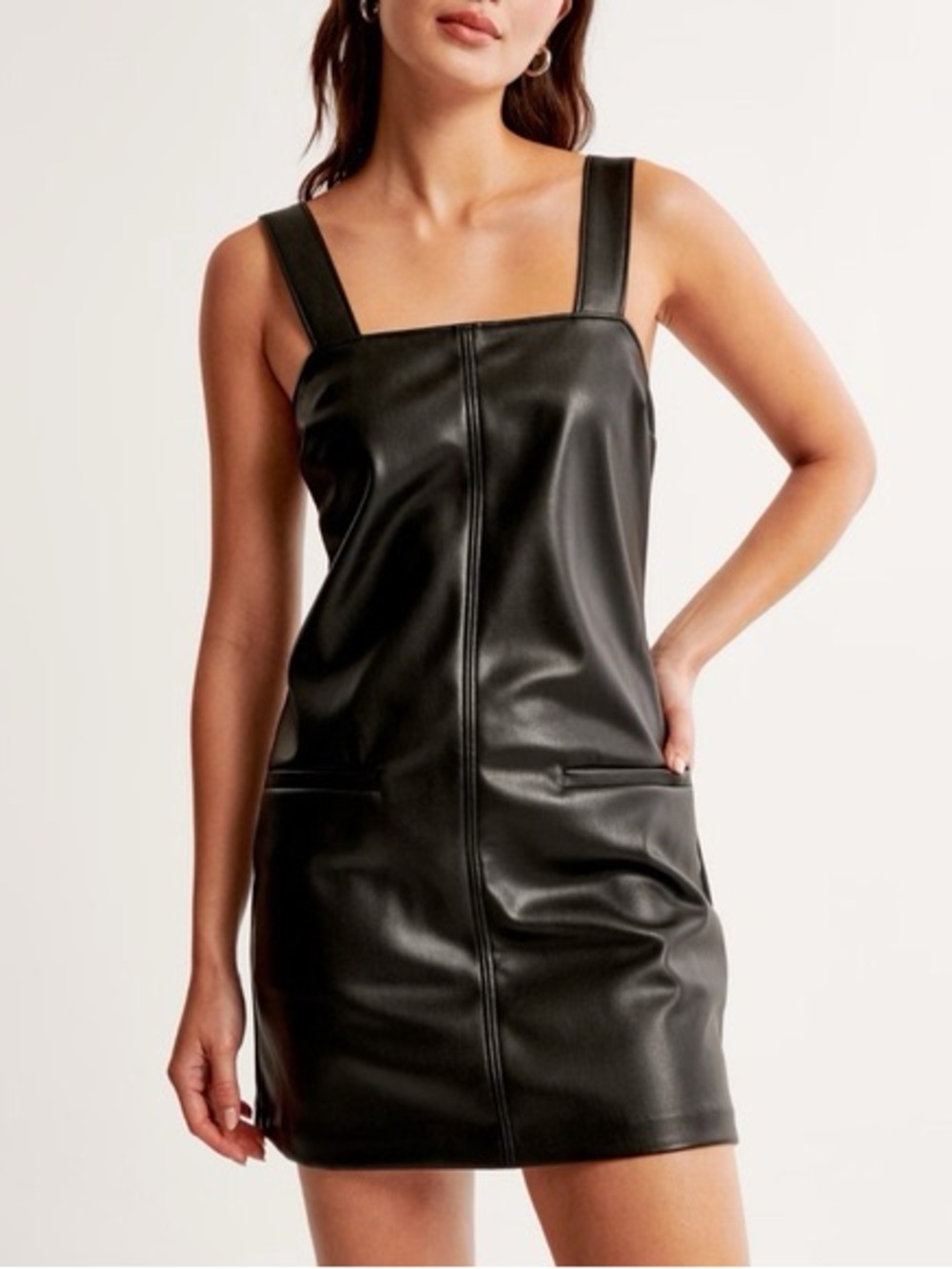 Abercrombie & Fitch vegan leather shift mini dress
